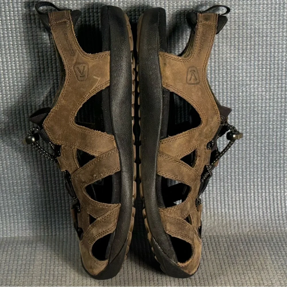 Keen Men’s Brown‎ Leather Closed Toe Waterproof Sandals Size 9